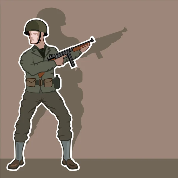 Wwii Soldat — Stockvektor