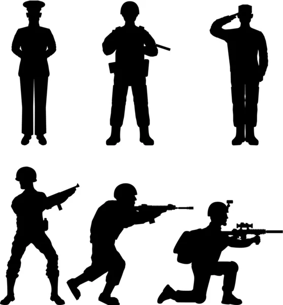 Soldier silhouette — Stock Vector