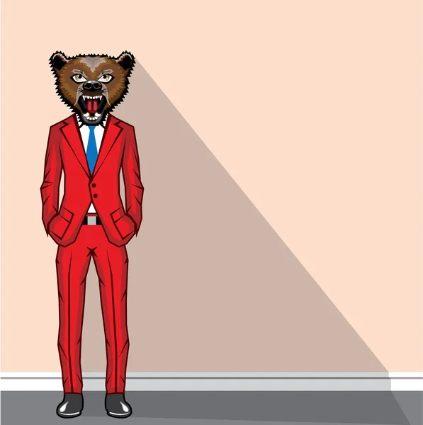 Tête d'ours illustration vectorielle homme — Image vectorielle