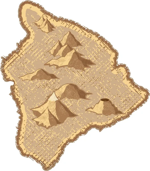 大きな島グランジ ビンテージ地図 — ストックベクタ