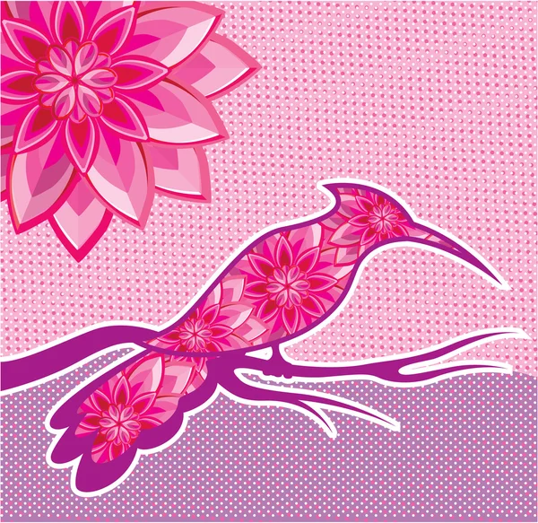 Çiçek kuş vektör tasarımı — Stok Vektör