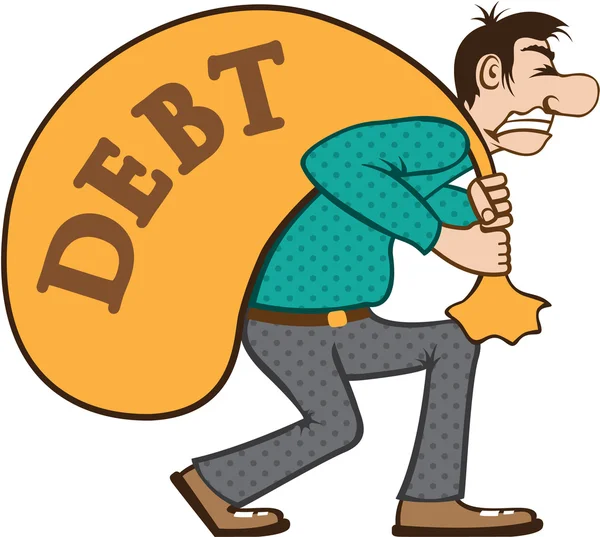 Debt pressure struggle — Stock Vector