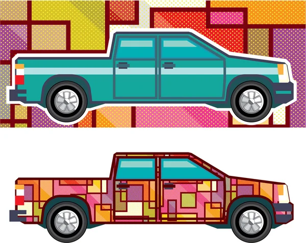 Camion pelliculé rétractable abstrait vecteur — Image vectorielle