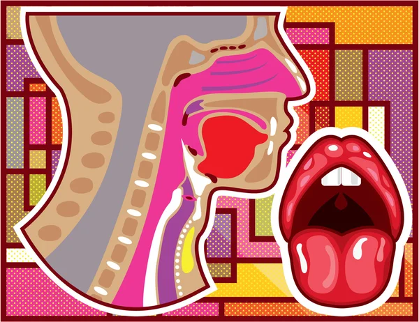 Abstracte illustratie keel n neus diagram — Stockvector