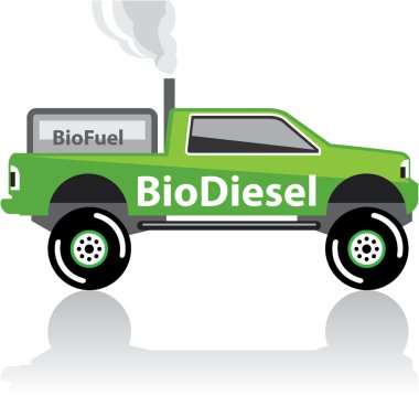 Bio diesel Pickup truck clipart