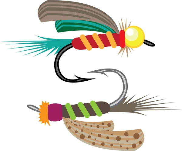 Pêche mouche vecteur — Image vectorielle