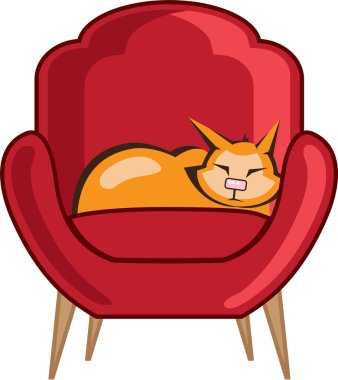 Koltukta uyuyan kedi