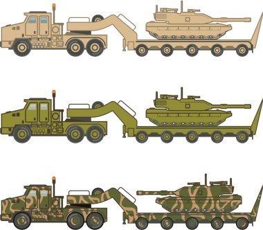 Askeri kamyon çekerek tank vektör
