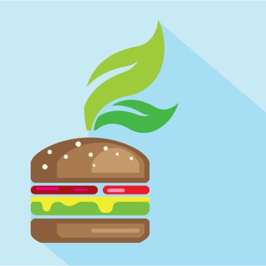Sebzeli Burger vektör sanat