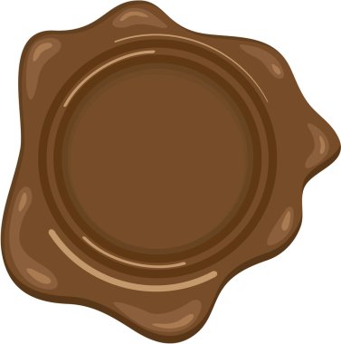 Kahverengi sıvı balmumu mührü vintage vektör