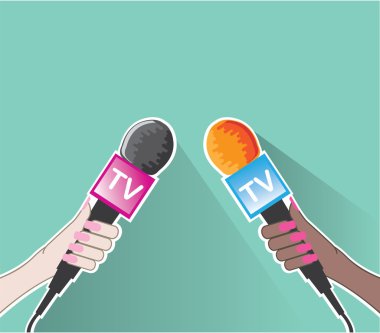 El ile Tv mikrofon vektör