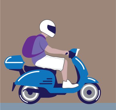 adam scooter üzerinde