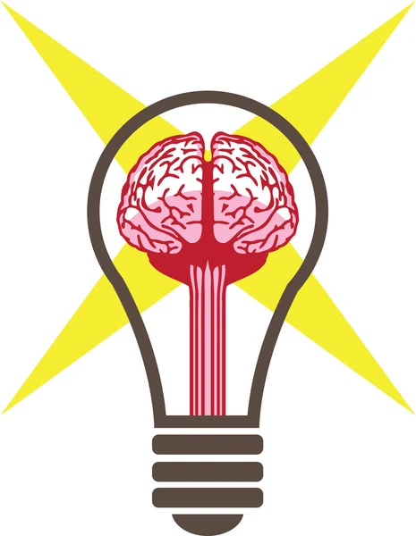 Brain bulb illustration — Stock Vector