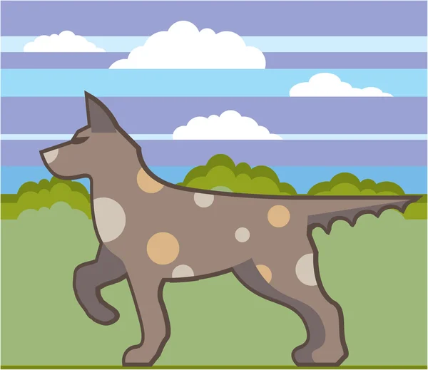 Lovecký pes vektor — Stockový vektor