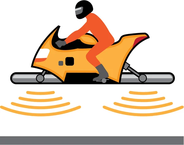 Zwevende motorfiets vector — Stockvector