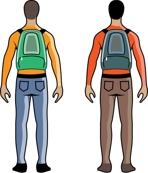 Человек с вектором рюкзака — стоковый вектор