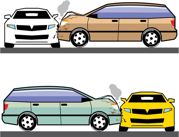 Coche lateral accidente vector — Archivo Imágenes Vectoriales