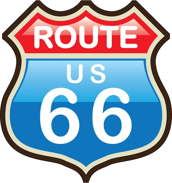Segnale vettoriale Route 66 — Vettoriale Stock