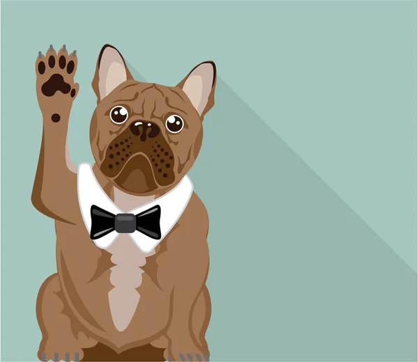 Bulldog with paw up vector — Stock Vector