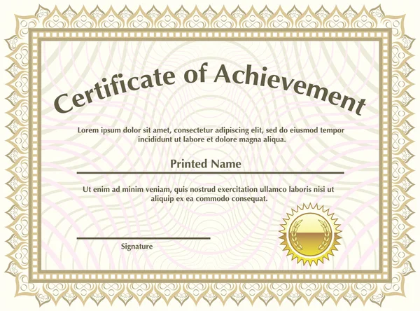 Certifikát s zlatá pečeť vektor — Stockový vektor