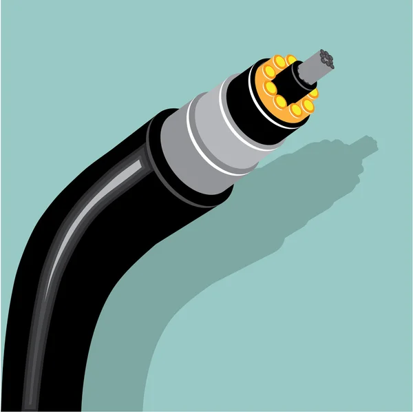 Fibra óptica vector de cable — Vector de stock