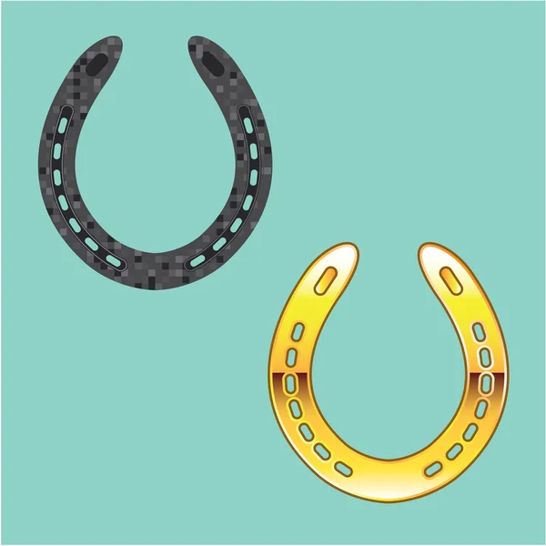 Metal e Golden Horseshoes Vector —  Vetores de Stock