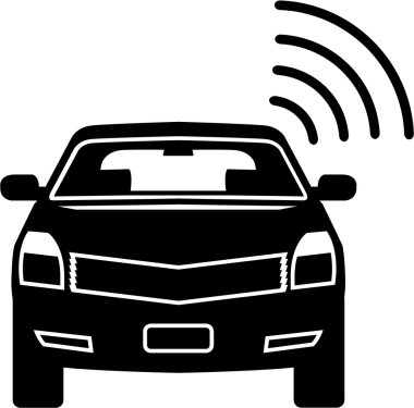 Araba sensör uydu bağlantısını Wifi vektör simge Alarm sinyali