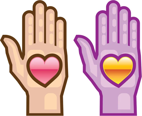 Hand and Heart vector icon — Stock Vector