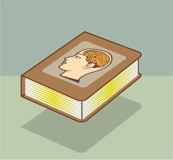 Hersenen boek vector — Stockvector