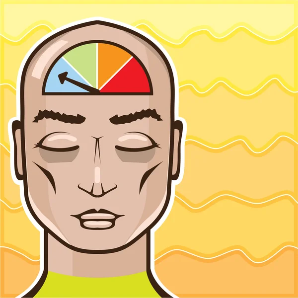 Relax Alerta medidor de meditación persona vector — Vector de stock