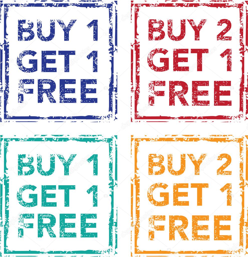 Buy 1 Get 1 Free Stamp Buy 2 Get 1 Free Vector