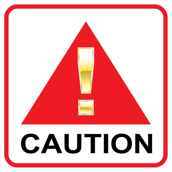 Ouro Marca de atenção no sinal vermelho Triângulo vetorial de precaução —  Vetores de Stock