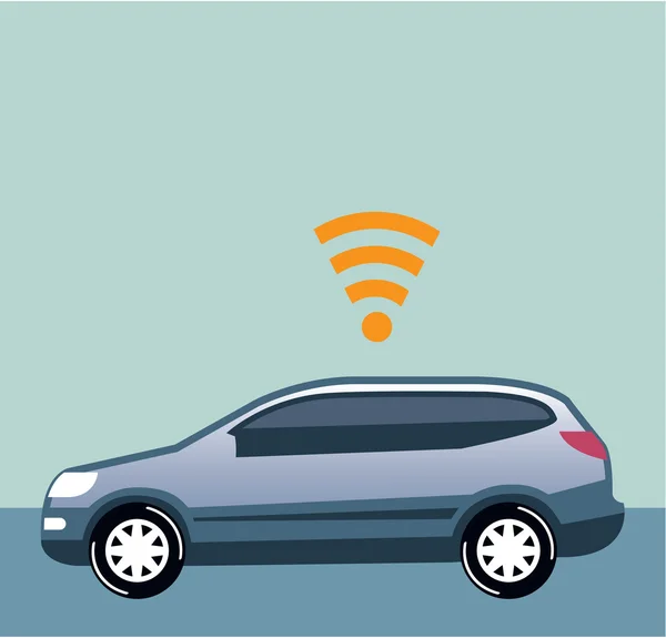 Carro Wifi Vector — Vetor de Stock