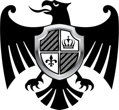 Siyah kartal gümüş kalkan Kraliyet vektör ile