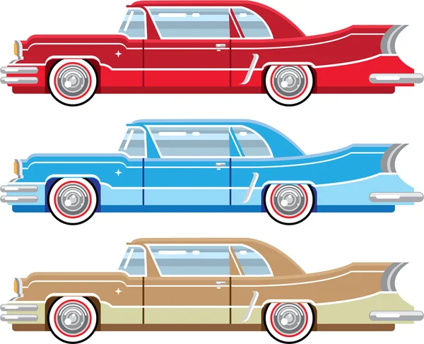 Vintage clásico automóvil vector dibujos animados arte — Archivo Imágenes Vectoriales