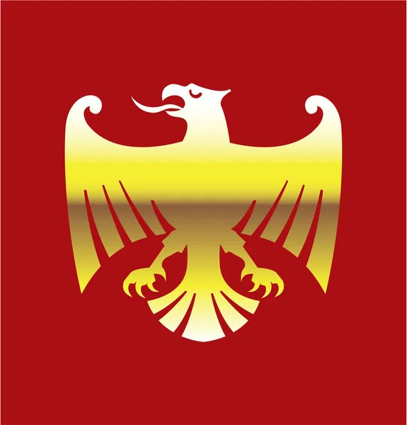 Aquila d'oro su sfondo rosso Arte vettoriale — Vettoriale Stock