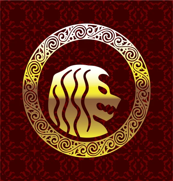 Logo Royal Vintage Lion Round — Image vectorielle