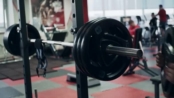 Jonge Powerlifter Sportschool Slow Motion — Stockvideo