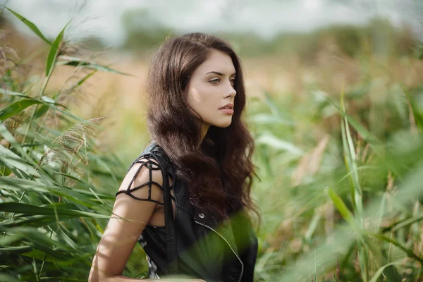 Gorgeous brunette outdoors — Stock Photo, Image