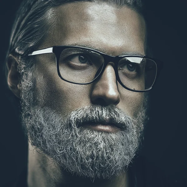 Gray haired man portrait — Stock Photo, Image