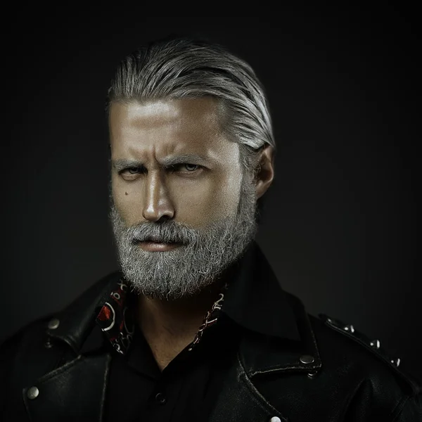 Gri saçlı adam portresi — Stok fotoğraf