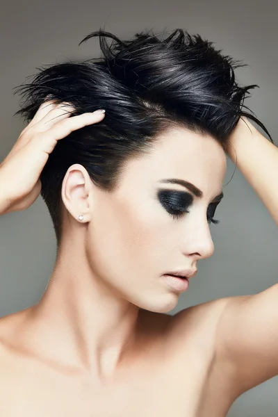 Stylish woman with short hair — Stock Photo, Image