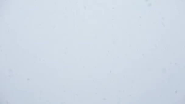 Снежинки над чистым небом — стоковое видео