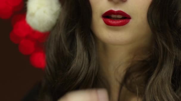 Lippen en klap kus — Stockvideo