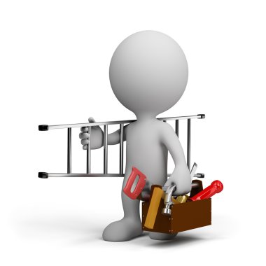 Carpenter with a tool clipart