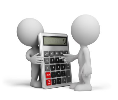 Bir adam bir hesap makinesi ile