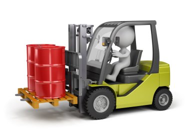 Bir yük ile forklift