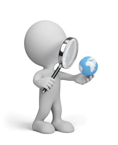 Globe under a magnifying glass — Stock Photo, Image