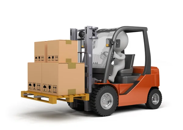 Forklift truk dengan kotak — Stok Foto