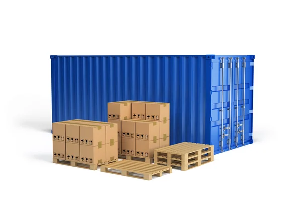 Gütertransport in Containern — Stockfoto